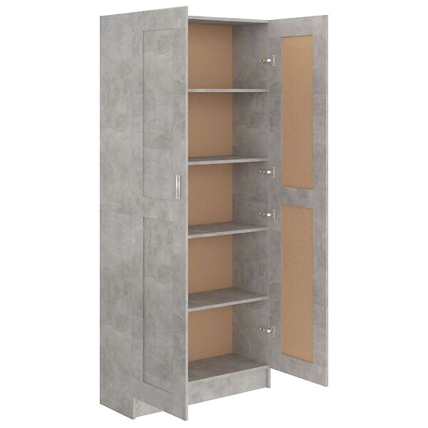 VIDAXL - vidaXL Bibliothèque Gris béton 82,5x30,5x185,5 cm Bois d'ingénierie - large