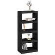 VIDAXL - vidaXL Bibliothèque/Séparateur de pièce Noir 60x30x135,5 cm Pin massif - vignette