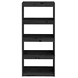 VIDAXL - vidaXL Bibliothèque/Séparateur de pièce Noir 60x30x135,5 cm Pin massif - vignette
