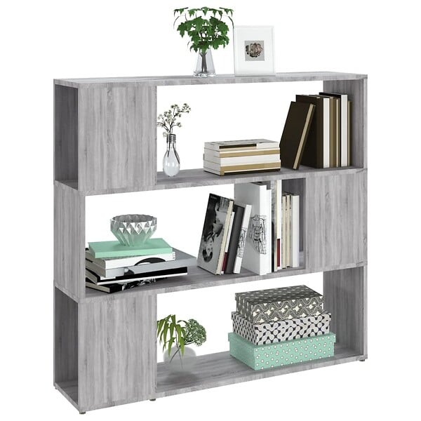 VIDAXL - vidaXL Bibliothèque/Séparateur de pièce Sonoma gris 100x24x94 cm - large