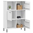 VIDAXL - vidaXL Bibliothèque avec pieds en métal Blanc 90x35x128,5 cm Bois OSLO - vignette