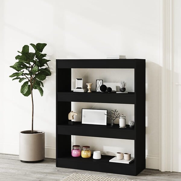 VIDAXL - vidaXL Bibliothèque/Cloison Noir 80x30x103 cm Bois d'ingénierie - large