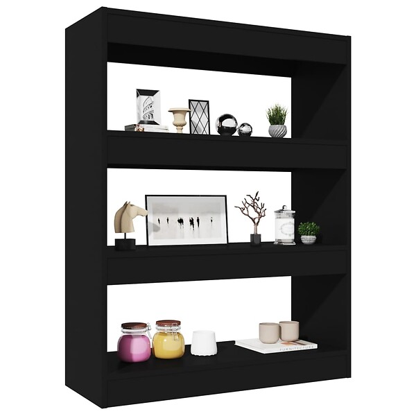 VIDAXL - vidaXL Bibliothèque/Cloison Noir 80x30x103 cm Bois d'ingénierie - large