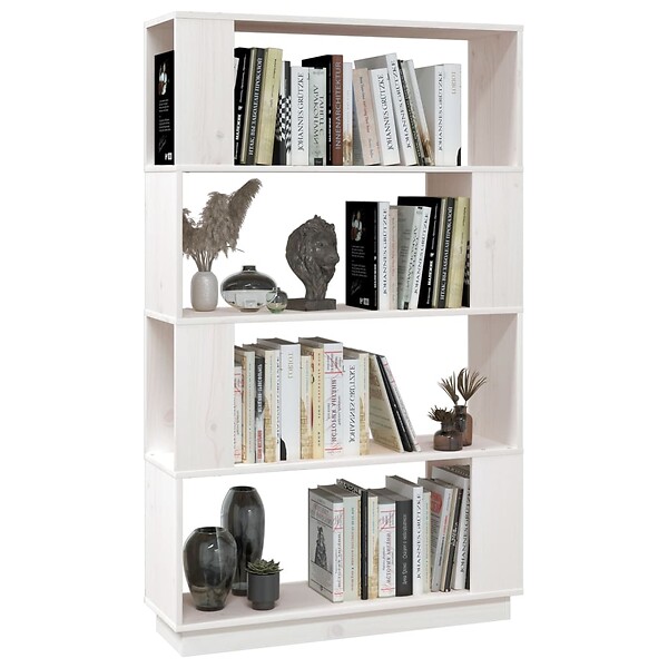 VIDAXL - vidaXL Bibliothèque/Séparateur de pièce Blanc 80x25x132 cm Pin massif - large