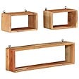 VIDAXL - vidaXL Bois d'Acacia Solide Ensemble d'Etagères Murales Cube 3 pcs Flottante Etagère Suspendue Support Mural Salon Salle de Séjour Maison Intérieur - vignette