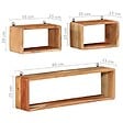 VIDAXL - vidaXL Bois d'Acacia Solide Ensemble d'Etagères Murales Cube 3 pcs Flottante Etagère Suspendue Support Mural Salon Salle de Séjour Maison Intérieur - vignette