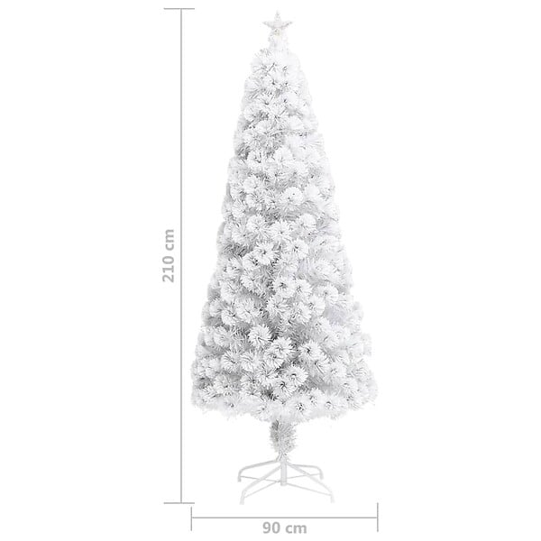 VIDAXL - vidaXL Arbre de Noël artificiel pré-éclairé blanc 210 cm fibre optique - large