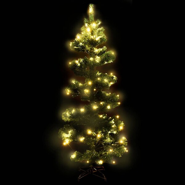 VIDAXL - vidaXL Arbre de Noël hélicoïdal pré-éclairé et support vert 150 cm PVC - large
