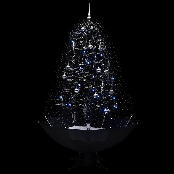 VIDAXL - vidaXL Arbre de Noël neigeux avec base de parapluie Noir 170 cm PVC - large
