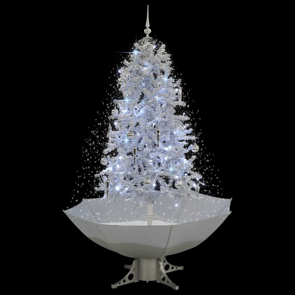 VIDAXL - vidaXL Arbre de Noël neigeux avec base de parapluie Blanc 170 cm - large