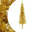 VIDAXL - vidaXL Demi sapin de Noël artificiel mince avec support Doré 120 cm - vignette