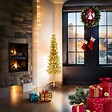 VIDAXL - vidaXL Demi sapin de Noël artificiel mince avec support Doré 150 cm - vignette