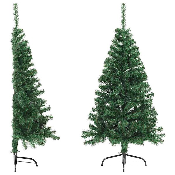 VIDAXL - vidaXL Sapin de Noël artificiel moitié avec support vert 120 cm PVC - large