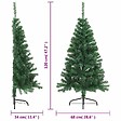 VIDAXL - vidaXL Sapin de Noël artificiel moitié avec support vert 120 cm PVC - vignette