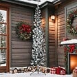 VIDAXL - vidaXL Demi sapin de Noël artificiel mince avec neige floquée 210 cm - vignette