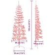 VIDAXL - vidaXL Demi sapin de Noël artificiel mince avec support Rose 120 cm - vignette