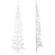 VIDAXL - vidaXL Demi sapin de Noël artificiel mince avec support Blanc 240 cm - vignette