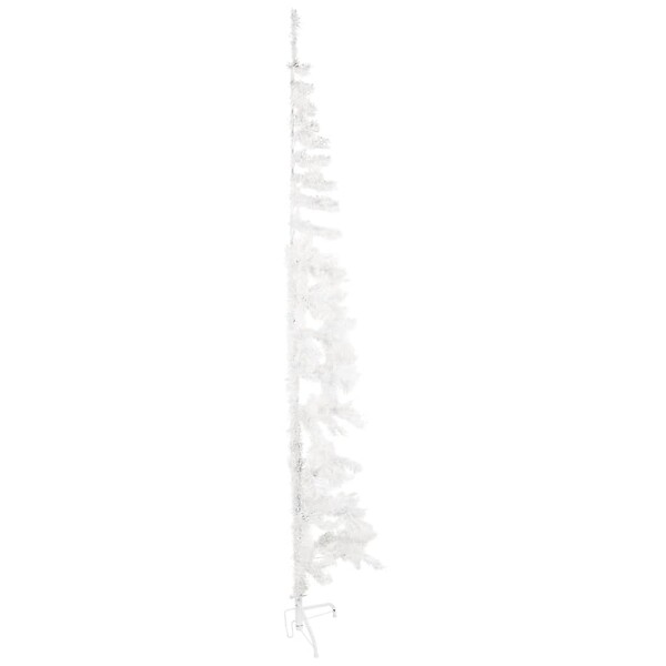 VIDAXL - vidaXL Demi sapin de Noël artificiel mince avec support Blanc 240 cm - large