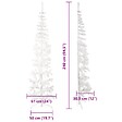 VIDAXL - vidaXL Demi sapin de Noël artificiel mince avec support Blanc 240 cm - vignette