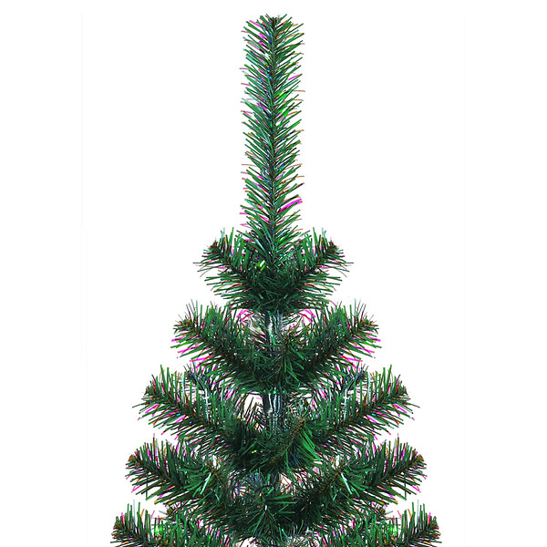 VIDAXL - vidaXL Sapin de Noël artificiel pointes iridescentes Vert 210 cm PVC - large