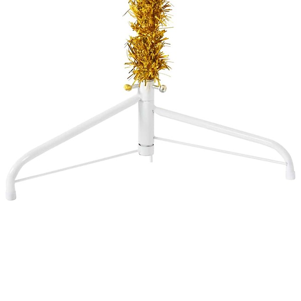VIDAXL - vidaXL Demi sapin de Noël artificiel mince avec support Doré 210 cm - large