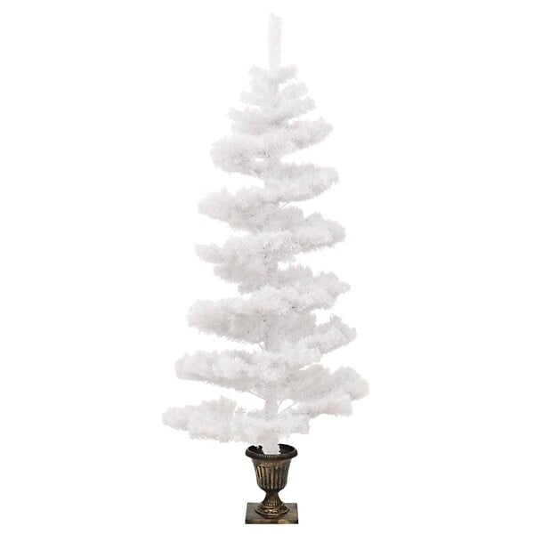 VIDAXL - vidaXL Arbre de Noël hélicoïdal pré-éclairé avec pot blanc 120 cm PVC - large