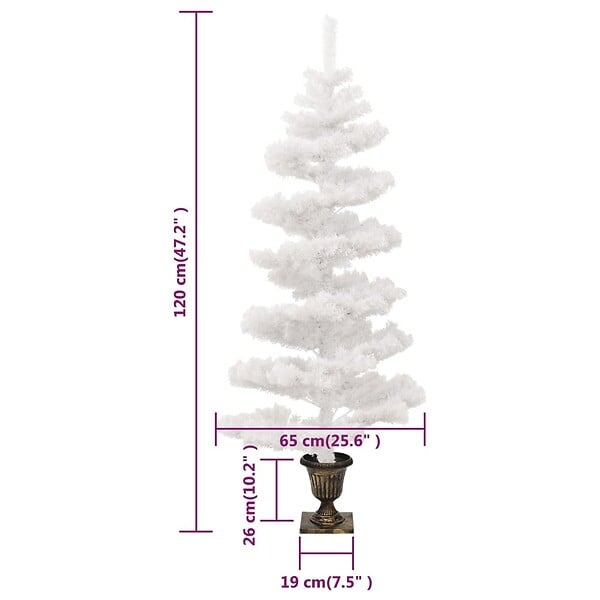 VIDAXL - vidaXL Arbre de Noël hélicoïdal pré-éclairé avec pot blanc 120 cm PVC - large