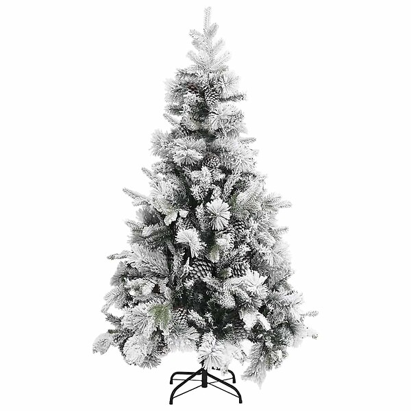 VIDAXL - vidaXL Sapin de Noël à  flocons de neige et pommes de pin 195 cm PVC/PE - large
