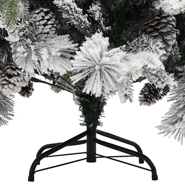 VIDAXL - vidaXL Sapin de Noël à  flocons de neige et pommes de pin 195 cm PVC/PE - large