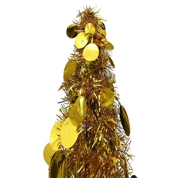 VIDAXL - vidaXL Sapin de Noël artificiel escamotable doré 120 cm PET - large