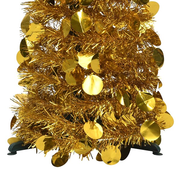 VIDAXL - vidaXL Sapin de Noël artificiel escamotable doré 120 cm PET - large