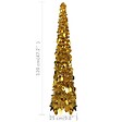 VIDAXL - vidaXL Sapin de Noël artificiel escamotable doré 120 cm PET - vignette