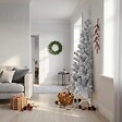 VIDAXL - vidaXL Demi sapin de Noël artificiel avec support argenté 240 cm PET - vignette