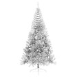 VIDAXL - vidaXL Demi sapin de Noël artificiel avec support argenté 240 cm PET - vignette
