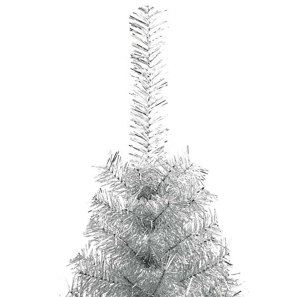 VIDAXL - vidaXL Demi sapin de Noël artificiel avec support argenté 240 cm PET - large