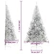 VIDAXL - vidaXL Demi sapin de Noël artificiel avec support argenté 240 cm PET - vignette
