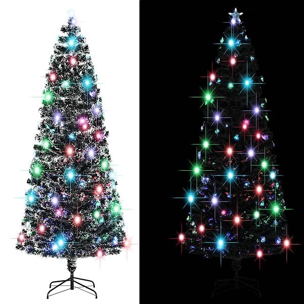 VIDAXL - vidaXL Arbre de Noël pré-éclairé avec support 240 cm fibre optique - large