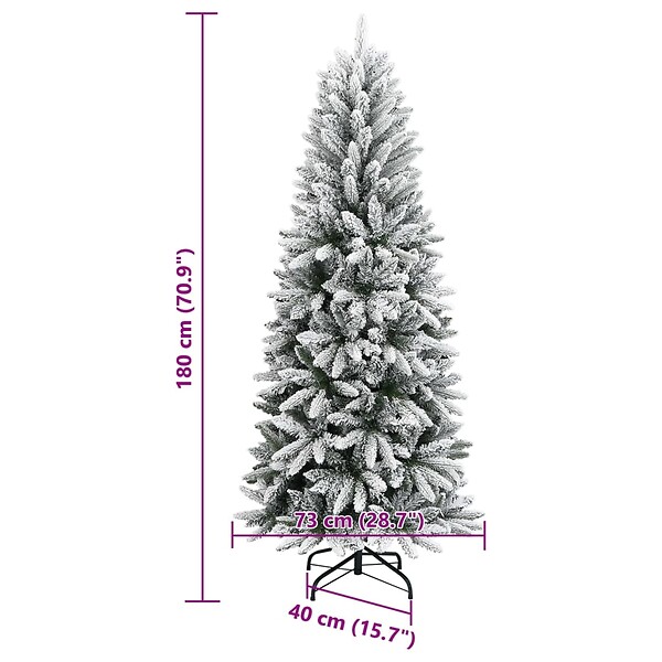 VIDAXL - vidaXL Sapin de Noël artificiel avec neige floquée 180 cm PVC et PE - large