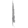 VIDAXL - vidaXL Demi sapin de Noël artificiel mince avec support Argenté 210 cm - vignette