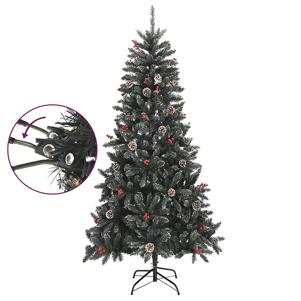 VIDAXL - vidaXL Sapin de Noël artificiel avec support Vert 210 cm PVC - large