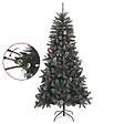 VIDAXL - vidaXL Sapin de Noël artificiel avec support Vert 210 cm PVC - vignette