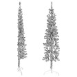 VIDAXL - vidaXL Demi sapin de Noël artificiel mince avec support Argenté 180 cm - vignette