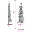 VIDAXL - vidaXL Demi sapin de Noël artificiel mince avec support Argenté 180 cm - vignette
