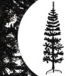VIDAXL - vidaXL Demi sapin de Noël artificiel mince avec support Noir 120 cm - vignette