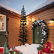 VIDAXL - vidaXL Demi sapin de Noël artificiel mince avec support Noir 240 cm - vignette