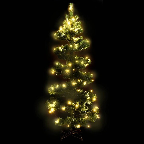 VIDAXL - vidaXL Arbre de Noël hélicoïdal pré-éclairé et support vert 180 cm PVC - large