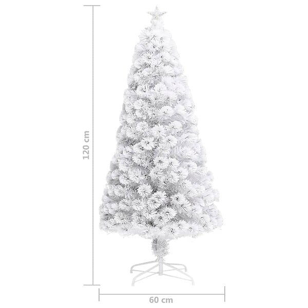 VIDAXL - vidaXL Arbre de Noël artificiel pré-éclairé blanc 120 cm fibre optique - large