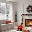 VIDAXL - vidaXL Demi sapin de Noël artificiel mince avec support Vert 150 cm - vignette