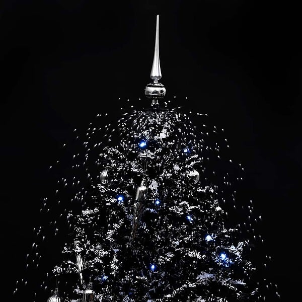 VIDAXL - vidaXL Arbre de Noël neigeux avec base de parapluie Noir 140 cm PVC - large