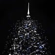 VIDAXL - vidaXL Arbre de Noël neigeux avec base de parapluie Noir 140 cm PVC - vignette